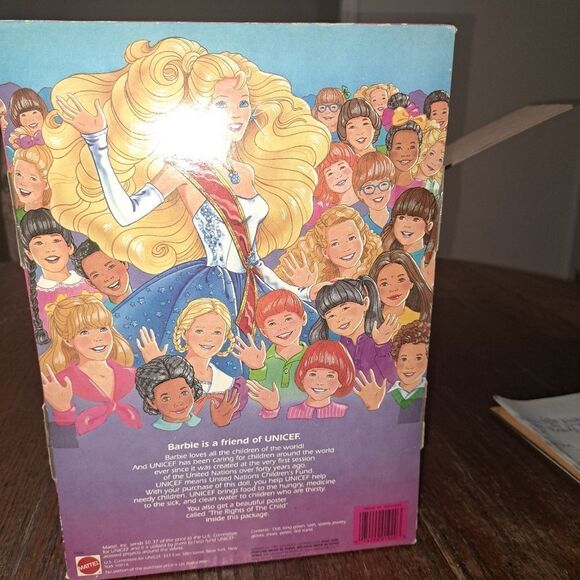 Vintage 1989 Mattel Barbie United States Committee Unicef Barbie Doll in  Box - Picture 3 of 9